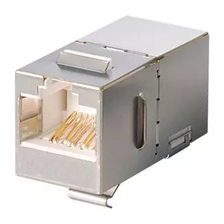 Category 6A - 180° STP Feed-Through Straight Keystone Type Coupler